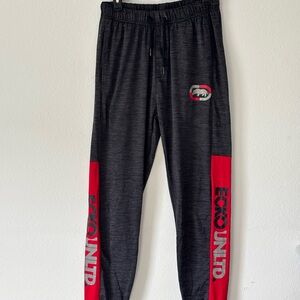 Men’s Ecko Unltd Jogger Sweatpants Black Red Logo Size Large
